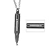 Personalized Custom Black Stainless Steel Bullet Memorial Keepsake Pendant Cremation Ash Urn Necklace for Men,24