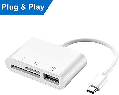 Excuty SD Card Reader, 3 in 1 USB Camera Connection Kit Memory Card SD/TF Card Reader,Compatible with Pad Pro,Mac, Huawei,Samsung,Dell,Android etc