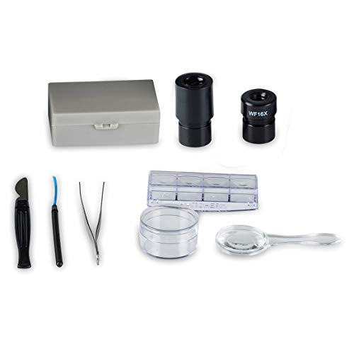 DQQ Educational Biological Microscope for Students Kids 40X-640X 6-Powers Magnification Top and Bottom LED,Accessory Slide Kit