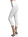 Tummy Tuck High Waist 3/4 Cropped Leggings White
