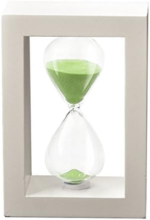 SZAT Hourglass Sand Timer Clock Romantic Mantel Office Desk Coffee Table Book Shelf Curio Cabinet Christmas Birthday Present Gift Box Package(Green, Photo Frame,30 Minutes)