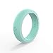 QALO Women's Rubber Silicone Ring, Classic Silicone Wedding Ring for Women, Breathable, Durable Engagement Silicone Band, 5.5mm Wide 2.5mm Thick, Aqua Foxfire, Size 5