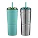 Bubba Envy S Insulated Stainless Steel Tumbler with Straw, 24oz Ideal Travel Mug that is Stain, Sweat, and Odor Resistant, Insulated Water Bottle to Take on the Go, Tidal Wave and Stainless Steel