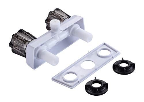 RV Camper Trailer Motorhome Fifth(5th) Wheel Shower Faucet Valve Diverter 4" Centers, Replacement Part for RV Camper Outside Exterior Outdoot Shower Kit, Easy Installation and UPC/cUPC Certified