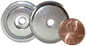 Manic Magnets 75 Lb Pull (2pk), 1.26" Outside Diameter, CounterSunk Hole for #10 Bolt Size, Rare Earth
