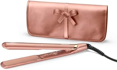 Plancha de Pelo Rose Gold - Placas de cerámica, Peinado suave, Multivoltaje, Plancha de viaje, Calentamiento ultrarrápido en 15 s, 3 ajustes de calor hasta 235°C, Alisado fácil, 2598PE