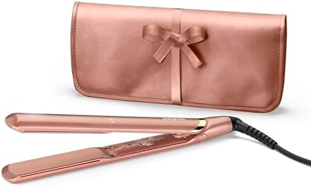 Plancha de Pelo Rose Gold - Placas de cerámica, Peinado suave, Multivoltaje, Plancha de viaje, Calentamiento ultrarrápido en 15 s, 3 ajustes de calor hasta 235°C, Alisado fácil, 2598PE