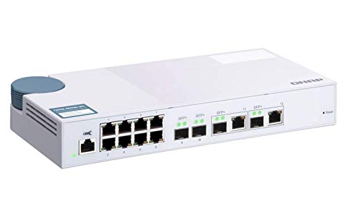 QNAP QSW-M408-2C 10GbE Managed Switch, with 2-Port 10GbE SFP+/RJ45 Combo, 2-Port 10GbE SFP+, 2-Port 10GbE Base-T (RJ45) and 8-Port Gigabit