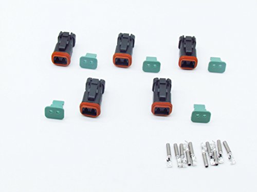 CNKF 5 Sets DT series Black Plug 2 way position female auto connector DT06-2S-E005