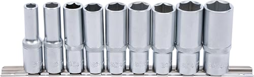 BGS 2223 | Socket Set, Hexagon, deep | 12.5 mm (1/2) Drive | 10 - 24 mm | 9 pcs.