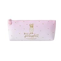 Ouniman Pink Pineapple Pencil Bag Case,Cute Multifunction Cosmetic Bag Makeup Pouch Storage High Capacity Stationery Holder Box Organizer Purse Bag for School,Home,Girls,Students,Adults (A(1pcs))