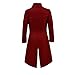 COSSKY Boys Gothic Tailcoat Jacket Steampunk Victorian Long Coat, Red, Size 6