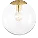 Light Society Zeno Globe Semi Flush Mount Ceiling Light, Clear Glass with Brass Finish, Contemporary Mid Century Modern Style Lighting Fixture (LS-C176-BRS-CLR)