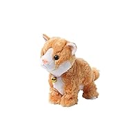 Lumumi Plush Electronic Cat Toy, Stand Walk Sound Control Interactive Robot Cat Toy for Kids Gifts (Brown)