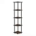 Furinno Turn-N-Tube 5 Tier Corner Display Rack Multipurpose Shelving Unit, 1-Pack, Walnut/Brown