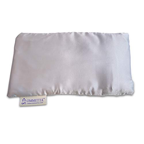 OMMETTA Yoga Eye Pillows with Hot & Cold Lavender Aromatherapy for Migraine, Stress Relief, Meditation, Sleep | Removable Cover & Machine Washable (Gray)