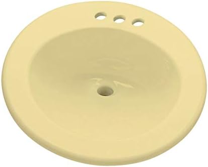 Peerless Pottery 39-05 Elegance Self-Rimming Vitreous China 4-in Centerset Lavatory, Harvest Gold