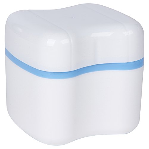 Denture or Retainer Bath with Basket - European Style - Standard - Sky Blue - Thumbnail 6
