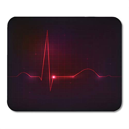 Emvency Mouse Pads Red Beat Colorful Human Heart Normal Sinus Rhythm Electrocardiogram Mouse Pad for notebooks, Desktop Computers mats 9.5" x 7.9" Office Supplies