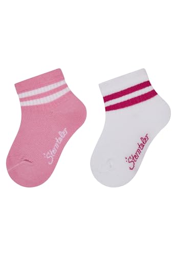 Sterntaler Active Socken Kurz Doppelpack – Baby- und Kinder-Socken im Doppelpack, uni mit Rippenmuster, Coolmax Funktionsmaterial, perlrosa, Größe 26