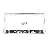 Mercedes-Benz Chrome License Plate Frame w/ Carbon Fiber Style Letter