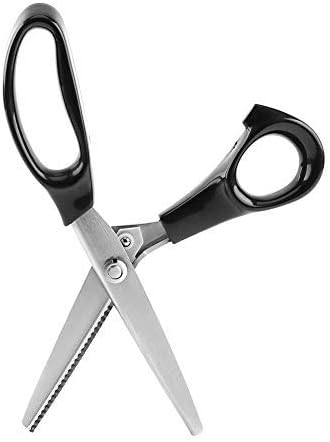 Pinking Shears, Triangular, Round, Tapered Edge, Stainless Steel Blades, for Dressmaking Fabrics, Liners, Leather, Crafts 3mm