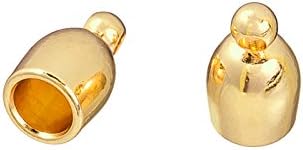 Gold Plated Kumihimo Finding Bullet Style End Cap 4mm