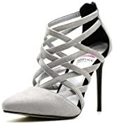 Shoebox Kicks Suede Strappy Heel Pumps (6, Gray)