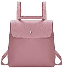 Zipper Patchwork Mini Solid Women Girl Pure Color Leather Mini School Bag Backpack Shoulder Bag,M