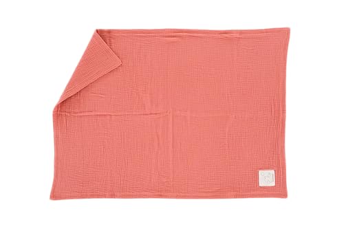 Träumeland Babydecke aus Musselin Aprikose, 75x100 cm - vielseitige Kuscheldecke, extra kuschelig - perfekt auch als Unterlage, Stilltuch oder Sonnenschutz verwendbar