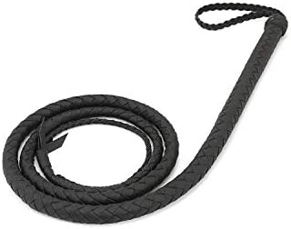 bekinky Faux Leather Bullwhip 5.3 Feet Long Whip, Black