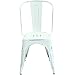 Poly and Bark Trattoria Kitchen and Dining Metal Side Chair in Distressed White (Set of 2)