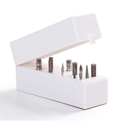 Sdoo 30Hole Pink Organizer Manicure Box Displayer Nail Drill Bit Holder Stand Tops (White) - Thumbnail 2