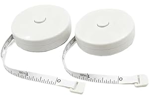 2PACK 1.5m/60inch Measuring Shrink Tape, Soft Tapes for Body Measuring,Fabric Sewing Tailor Cloth Knitting Craft Ruler (2PCS 
