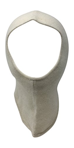 100% Cashmere Baby Hat For Boys & Girls Super Soft Light Weight Premium Knitted Headwear Balaclava Windproof Face And Ear Cover With Gift Bag (Ivory)