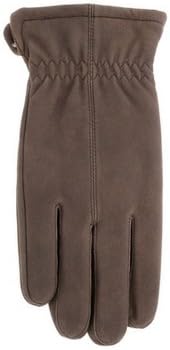 Men's 'Jackaroo' Sheepskin Leather Gloves with Fleece Lining By Grandoe (9.5-10 (L), Brown Well Won)