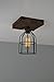 West Ninth Vintage Flushed Mount Wood Single Ceiling Farmhouse Fixture | w/ Metal Cage Lights