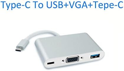 This Good Rate Type C USB 3.1Hub USB-C to USB 3.0/VGA(1920x1080)/ Type C Female Adapter Converter Hub,3 in1 Multiport Adapter for Apple Macbook,Chromebook Pixel,Microsoft Surface Pro,Yoga 900,Dell XPS