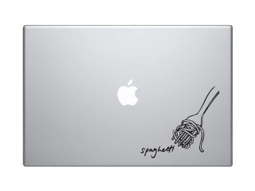 Pasta Art#4- Spaghetti Artsy Drawing Kitchen Restaurant Decor - 5" Black Vinyl Decal Sticker Car Macbook Laptop
