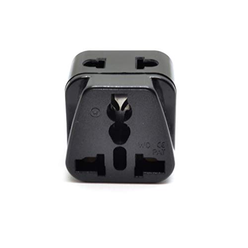 Orei 2 in 1 USA to India Adapter Plug (Type D) 2Pack, Black Will