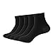 SERISIMPLE Women Thin Bamboo Socks Crew Lightweight Above Ankle Casual Dress Sock For Ladies Bootie Trouser 5 Pairs (Black, Large)