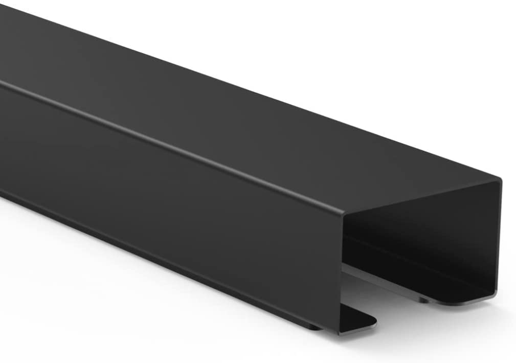 Cable Duct Desk, Magnetic Strip for Easy Installation (Cable Cover for 8 Cables, Cable Strip for Tidy Cable Management, Cable Guide and Hide Cable in One, Metal, 55 cm) Black