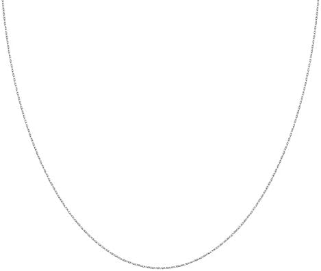 925 Solid Sterling Silver Diamond Cut 1.0MM CURB Chain Necklace MADE IN ITALY- Thin,silky and SUPER Strong and Rhodium Plated 20'' Inch