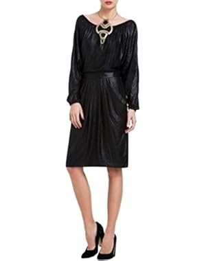 Women's 'Cladiana' Pleated Dress (Black, X-small)