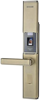 LEGU Fingerprint and Touchscreen Keyless Smart Lever Lock for Door fingerprint+password+card+key/Security intelligent anti-theft lock (Left handed)