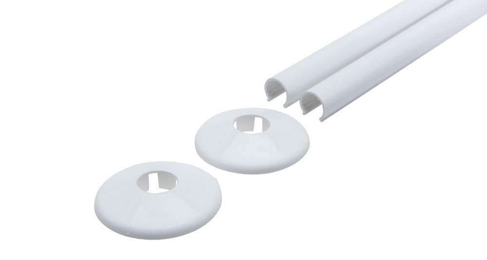 x2 Talon Snappit 500mm Towel Rail Pipe Cover Kit - 15mm White (ACSNW/K1)