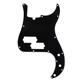 IKN 3Ply Black P Bass Pickguard Scratch Plate Pick Guard w/Screws for 4 String American/Mexican Standard Precision Bass Part, 13 Hole