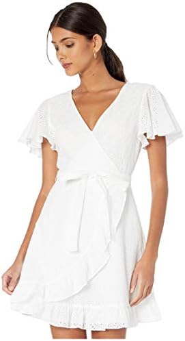 white eyelet wrap dress