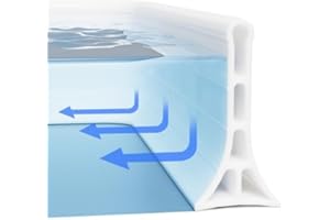 ZUERST 78 inch Shower Threshold Water Dam, 3.8'' High Collapsible shower dam water stopper, Self-adhesive Shower Dam Barrier Dry and Wet Separation for Bathroom Kitchen Water Dam