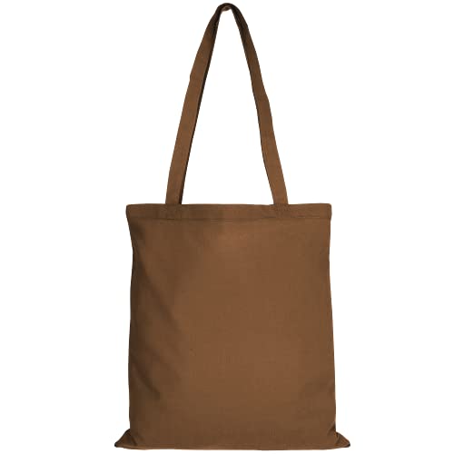 TEXXILLA 10er | 25er | 100er Pack Baumwolltasche - 28 Farben | mit Zwei Langen Henkeln | 38x42cm | Jutebeutel | Einkaufstasche | unbedruckt, Farbe:bra